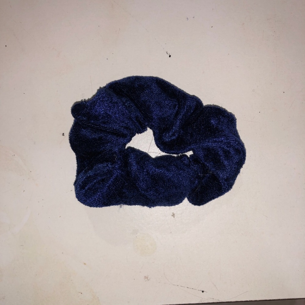 Navy Blue Velvet Scrunchie